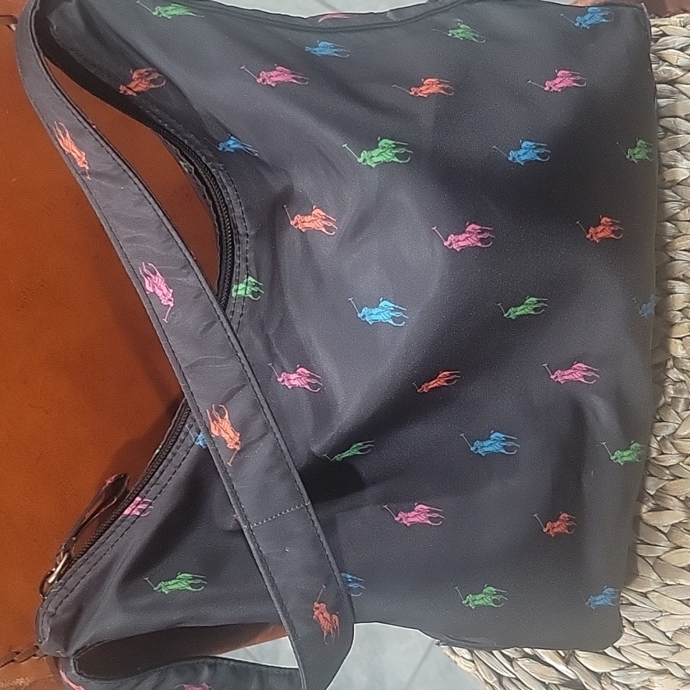 NEW Ralph Lauren Nylon Shoulderbag POLO Pattern